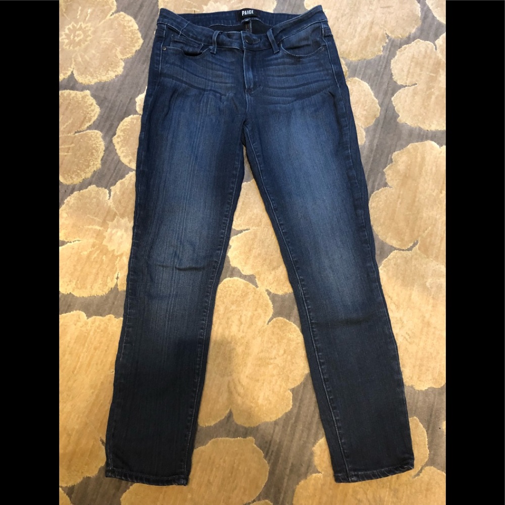 Paige jeans. Medium blue wash. Comfy and stylish!